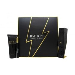 Carolina Herrera Bad Boy Gift Set 50ml EDT 100ml Shower Gel 10ml EDT Men's