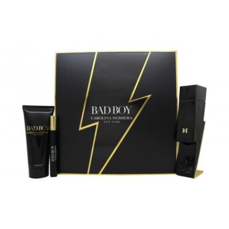 Carolina Herrera Bad Boy Gift Set 50ml EDT 100ml Shower Gel 10ml EDT Men's