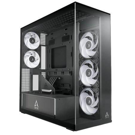 Case Arctic Xtender Vert.GPU Black Clear Glass
