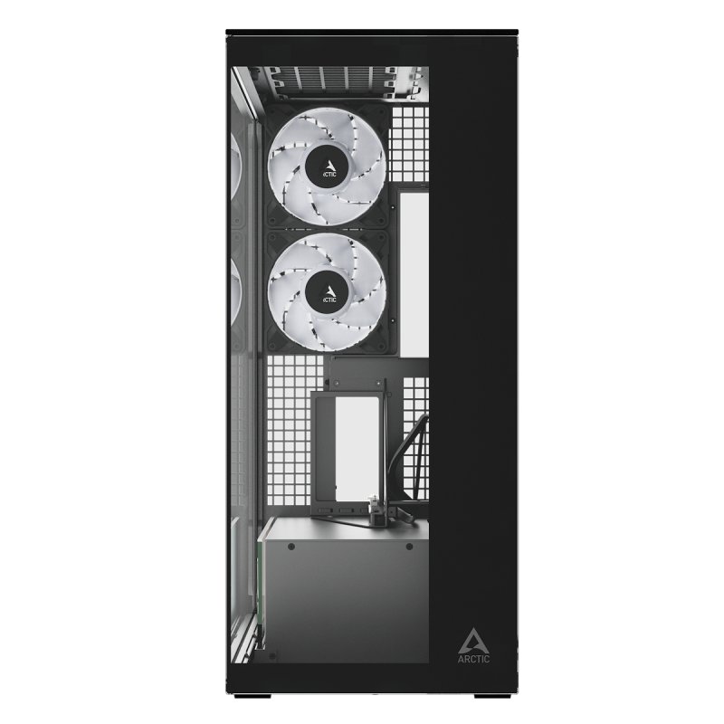 Case Arctic Xtender Vert.GPU Black Clear Glass