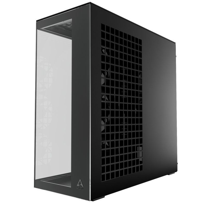 Case Arctic Xtender Vert.GPU Black Clear Glass