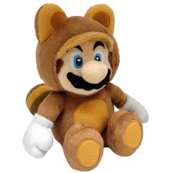 Super Mario Plush Figure Tanooki Mario 22 cm