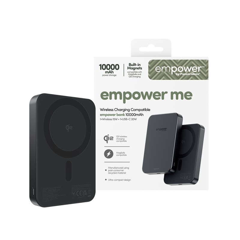 PanzerGlass empower™ by empower™ Bank | 10000mAh | Space Black Noir