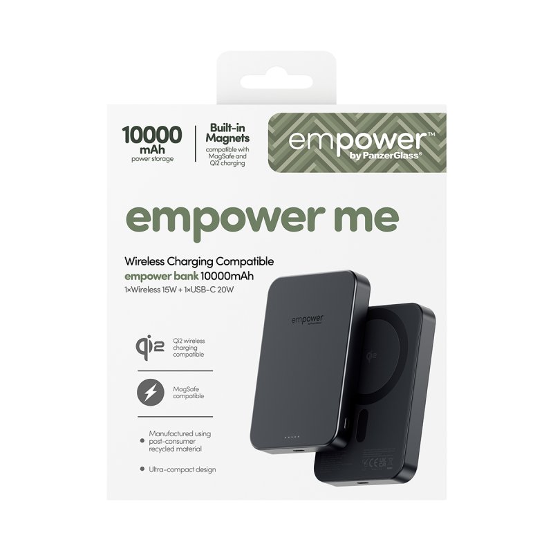 PanzerGlass empower™ by empower™ Bank | 10000mAh | Space Black