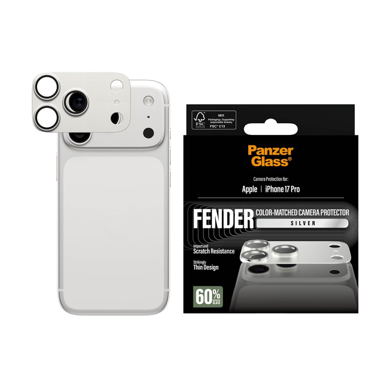 PanzerGlass FENDER Kameraschutz iPhone 17 Pro silber