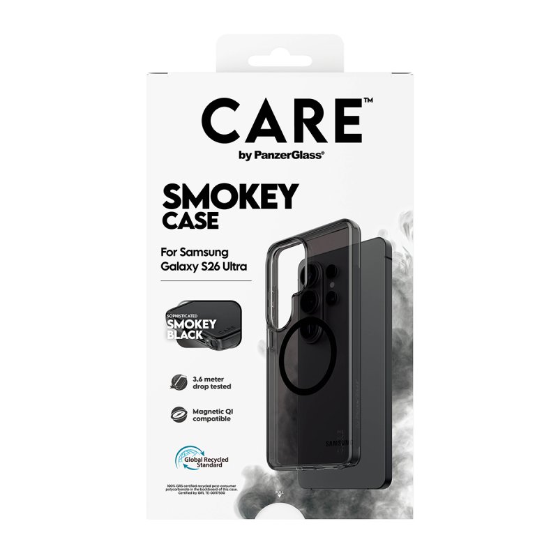 PanzerGlass CARE™ by Urban Explorer Case Smokey w. Black Qi Samsung Galaxy S26 Ultra coque de protection pour