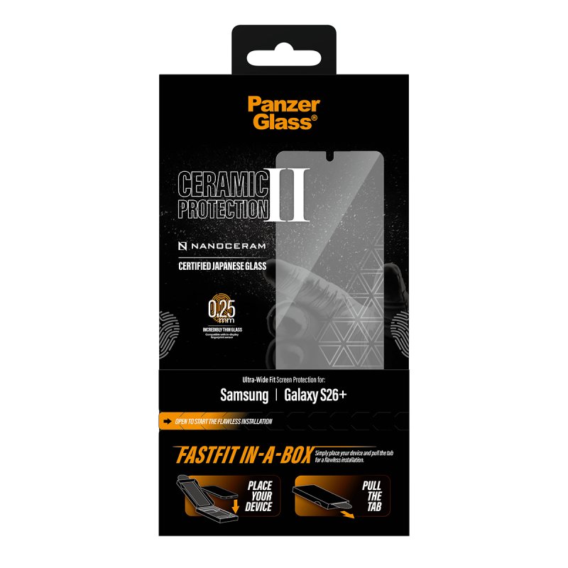 PanzerGlass Ceramic Screen Protector Samsung Galaxy S26 | Ultra-Wide Fit w. FASTFIT IN-A-BOX Protection d'écran