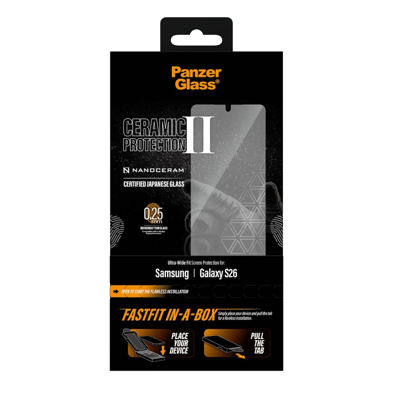 PanzerGlass Ceramic Screen Protector Samsung New Galaxy S 2026 | Ultra-Wide Fit w. FASTFIT IN-A-BOX