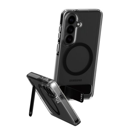 PanzerGlass CARE™ by Urban Explorer Case Transparent w. Black Kickstand & Qi Samsung Galaxy S26