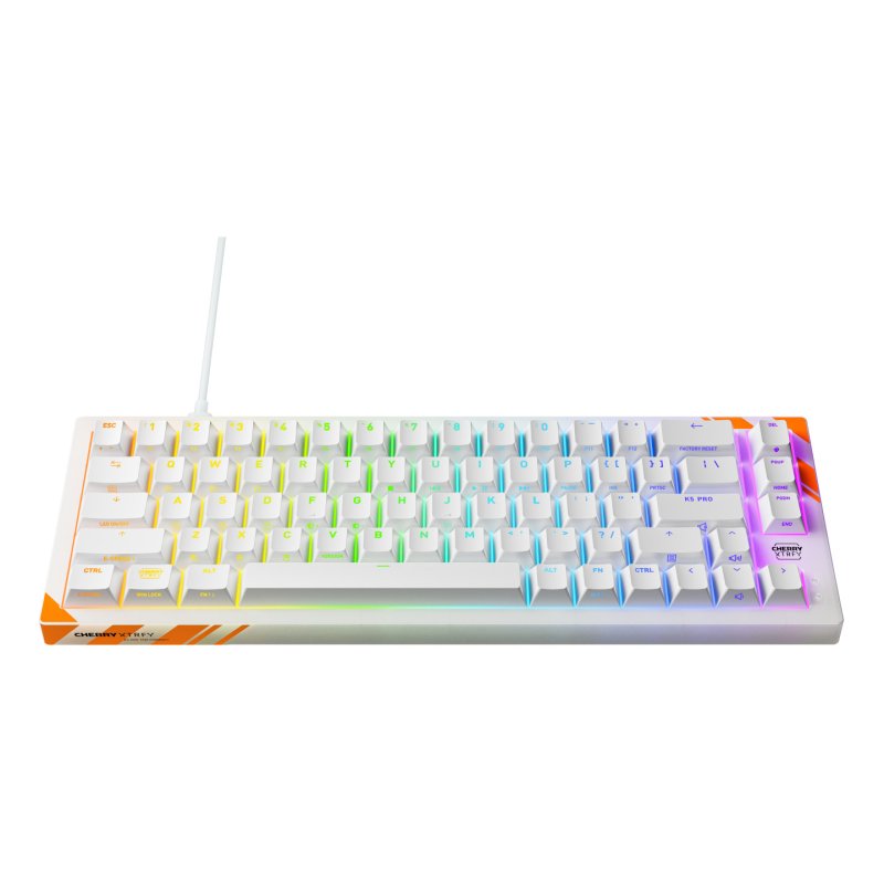 CHERRY K5 PRO TMR COMPACT keyboard Gaming USB QWERTY US English Orange, White