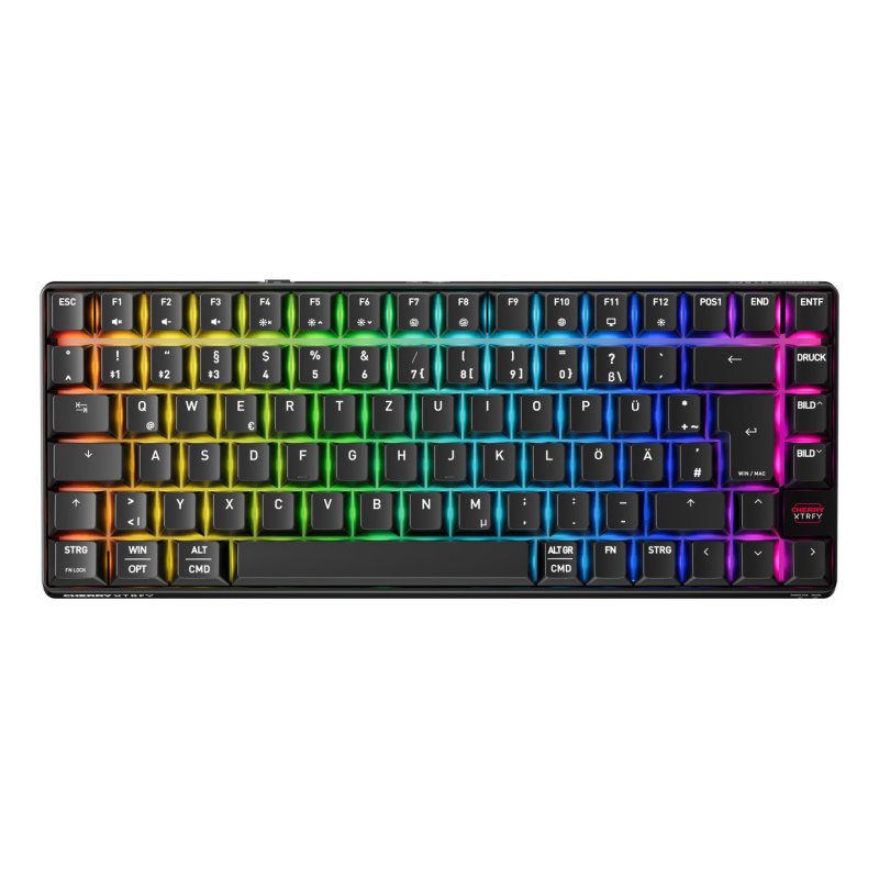 CHERRY XTRFY K33 Compact Wireless clavier Gaming USB RF Wireless Bluetooth QWERTZ Allemand Noir
