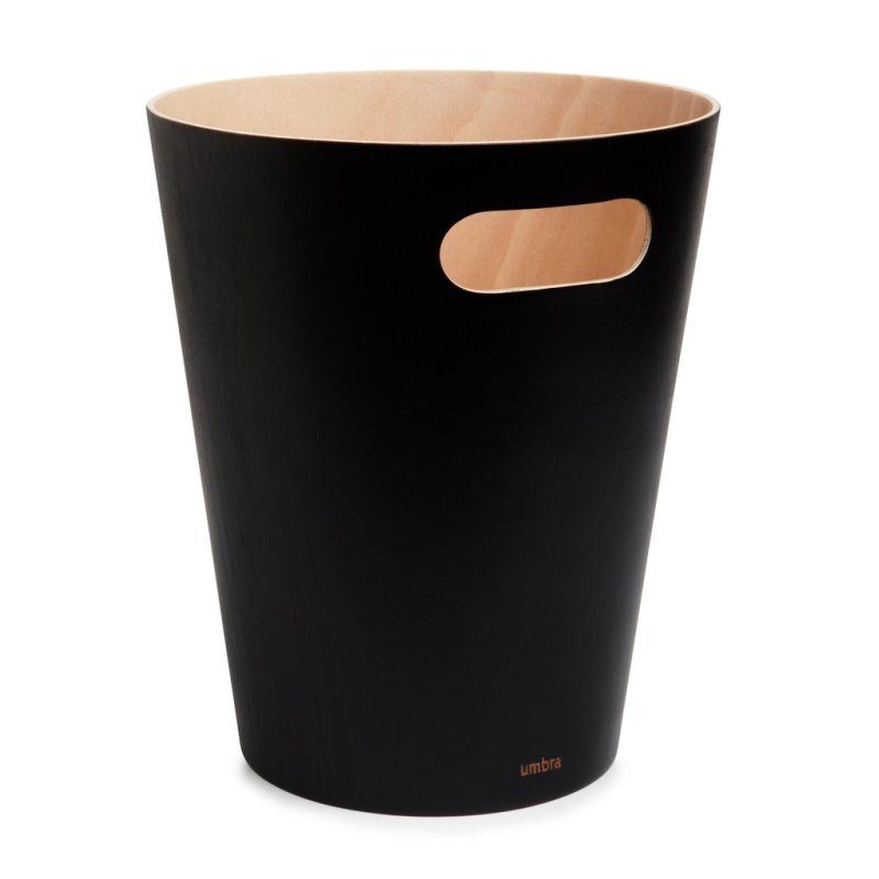Umbra 082780-045 poubelle 7,5 L Rond Bois Noir, Bois
