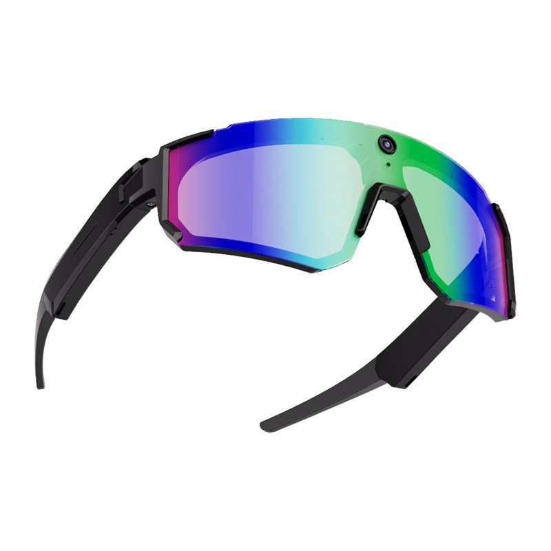 Colmi V06 AI Sports Sunglasses (Black with Blue Lenses)