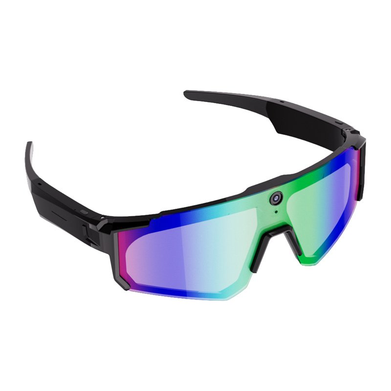 Colmi V06 AI Sports Sunglasses (Black with Blue Lenses)