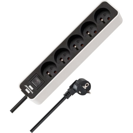 Brennenstuhl 1153254520 power extension 5 m 5 AC outlet(s) Indoor Black, White