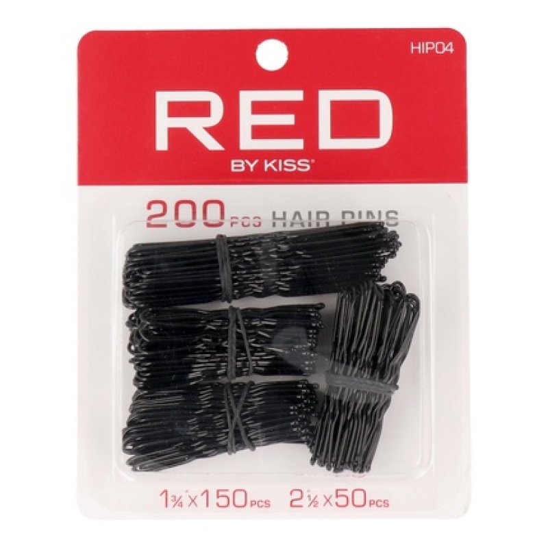 Red Kiss Hair Pins 200 Pieces In Black