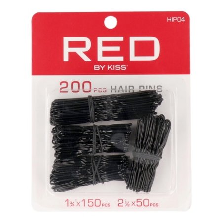 Red Kiss Hair Pins 200 Pieces In Black