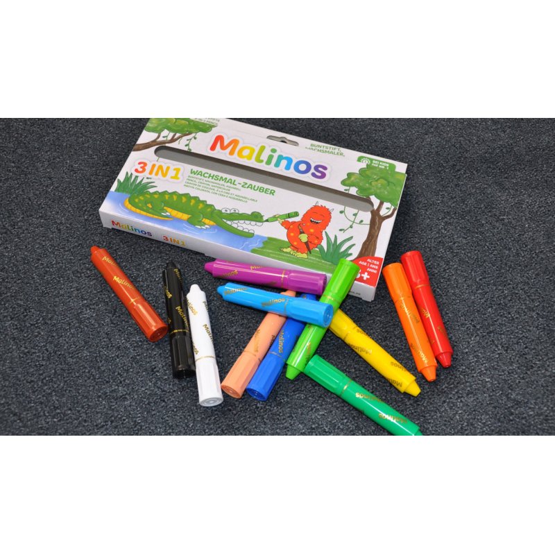 Malinos Wachsmalstifte Wachsmal-Zauber 12 Farben 3 