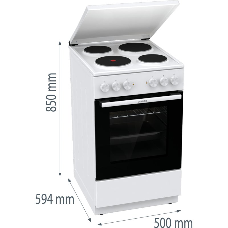 Gorenje GE 5 A23 WH ws Standherd A 50cm 4Kochplatten 70L