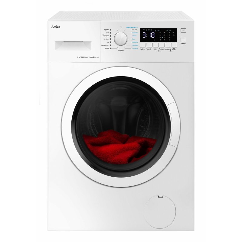 Amica WA 484 082 ws Waschautomat A 8kg 1400U SteamTouch LED Display