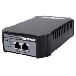 Intellinet Injecteur PoE Gigabit, 1 port 95 W, conforme IEEE 802.3bt (4PPoE), boîtier plastique, option montage
