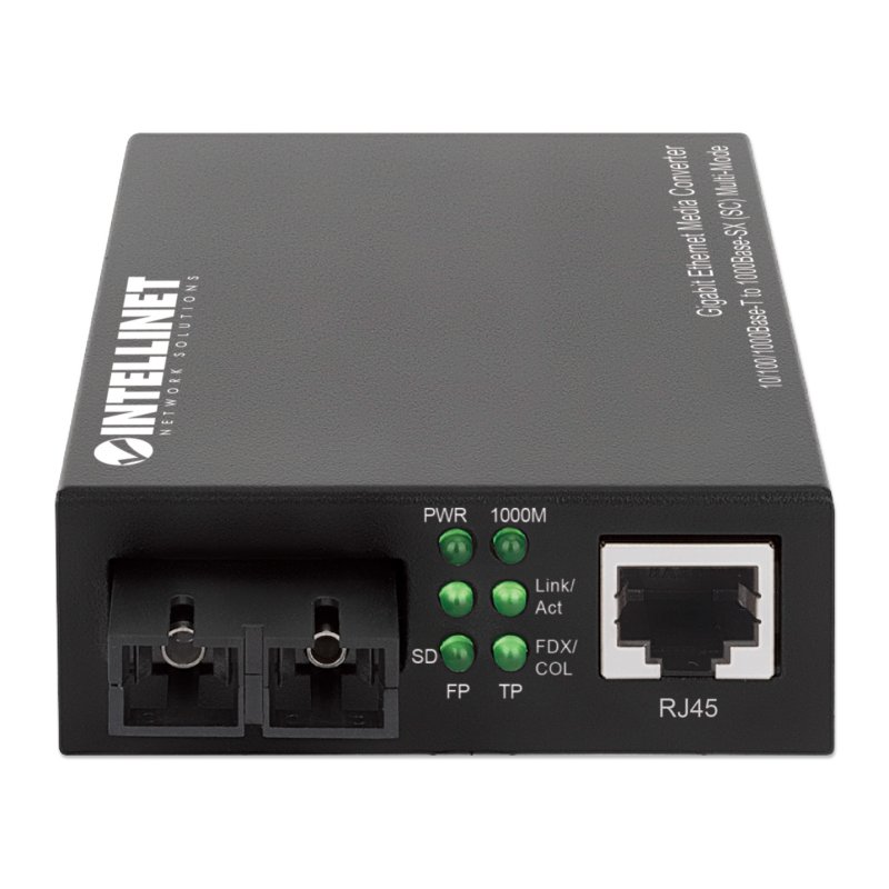 Intellinet Gigabit Ethernet Media Converter 10/100/1000Base-T to 1000Base-SX (SC) Multi-Mode, 550 m (1,800 ft.),