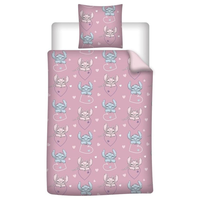 LILO & STITCH -Angel Stitch "Coeur" -Parure de lit 140x200cm 65x65cm