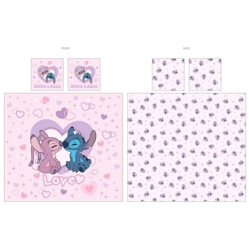 LILO & STITCH - Love - Parure de lit 240x220cm 2x65x65cm