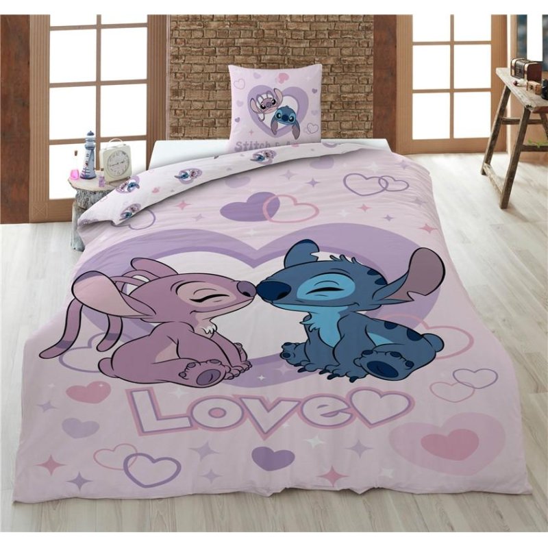 LILO & STITCH - Love - Parure de lit 140x200cm 65x65cm