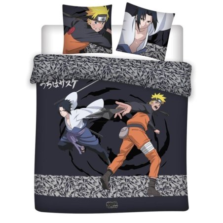 NARUTO - Naruto & Sasuke - Parure de lit 240x220cm 2x65x65cm