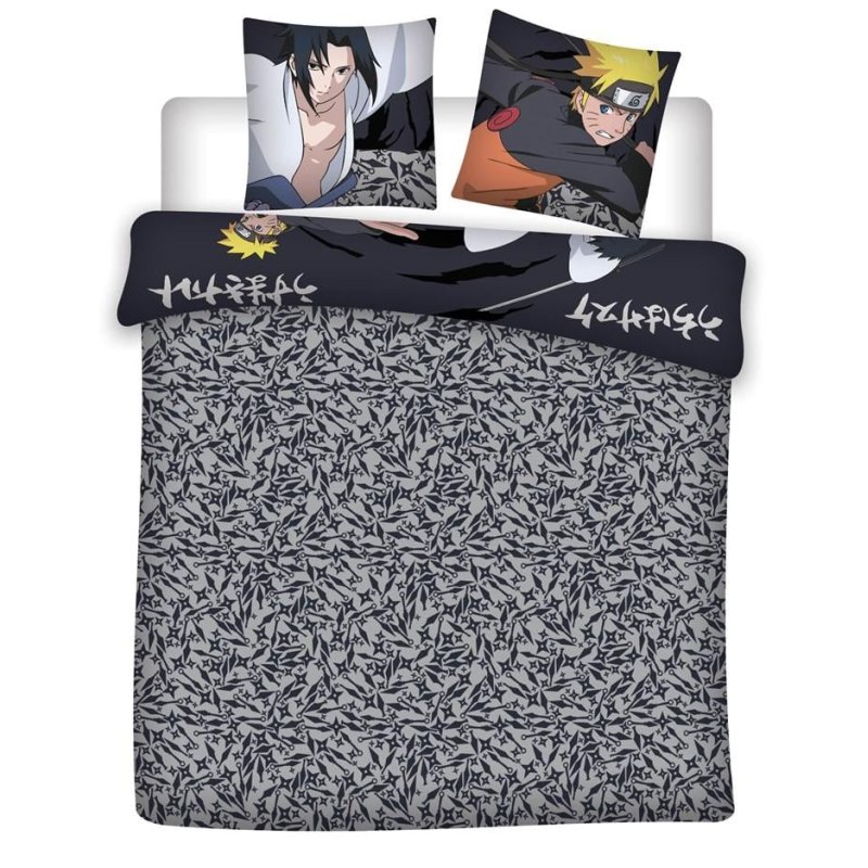 NARUTO - Naruto & Sasuke - Parure de lit 240x220cm 2x65x65cm