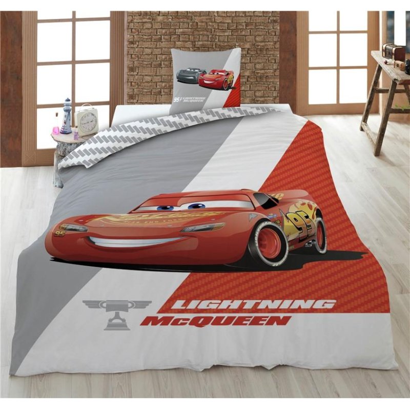 CARS - Flash McQueen - Parure de lit 140x200cm 65x65cm