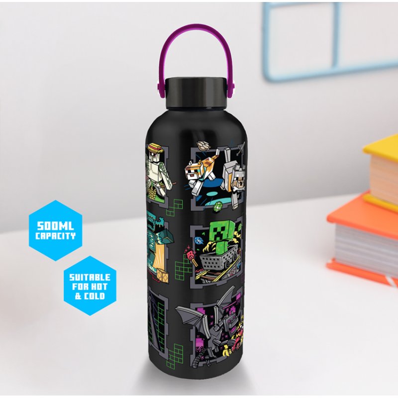 MINECRAFT - Mascots - Bouteille d'Eau en Métal avec Anse - 500ml