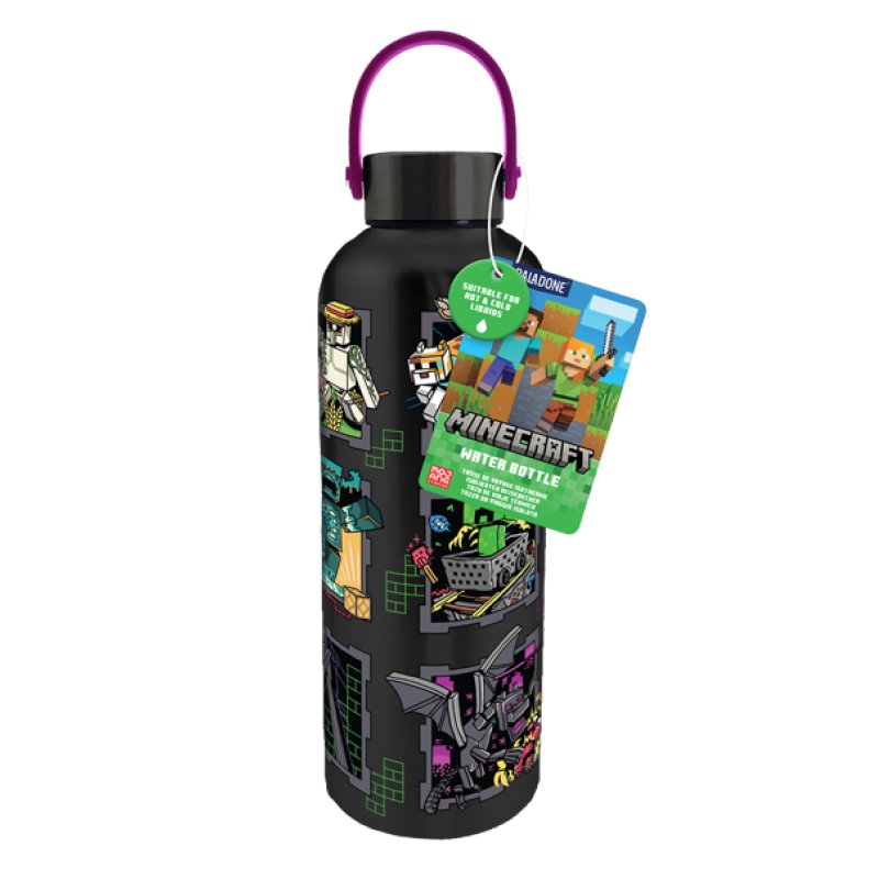MINECRAFT - Mascots - Bouteille d'Eau en Métal avec Anse - 500ml