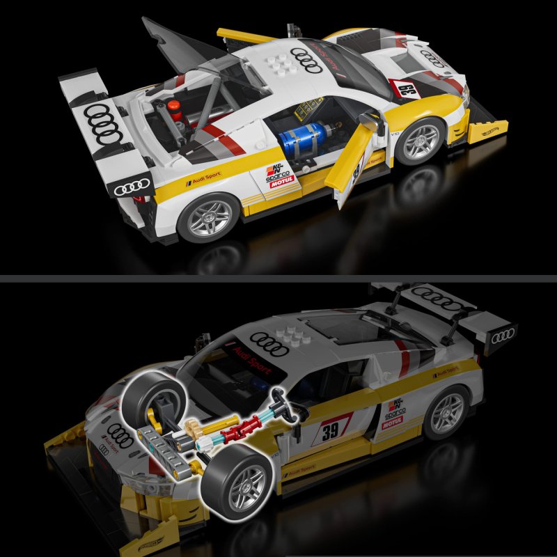 Mattel Brick Shop Hot Wheels ‘15 Audi R8 LMS Building Toy Kit (820 Pieces), for Collectors