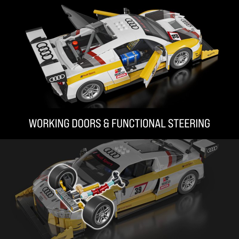 Mattel Brick Shop Hot Wheels ‘15 Audi R8 LMS Building Toy Kit (820 Pieces), for Collectors