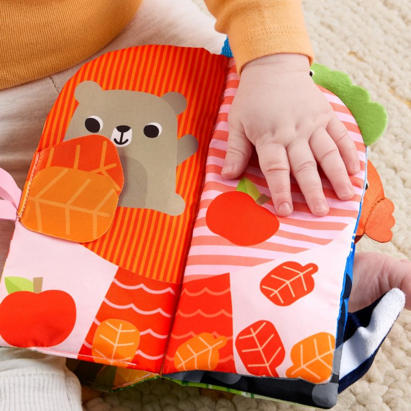 Fisher-Price Sensory Seasons Soft Book, Newborn Tummy Time Busy Activity for Baby Ages 0 Months