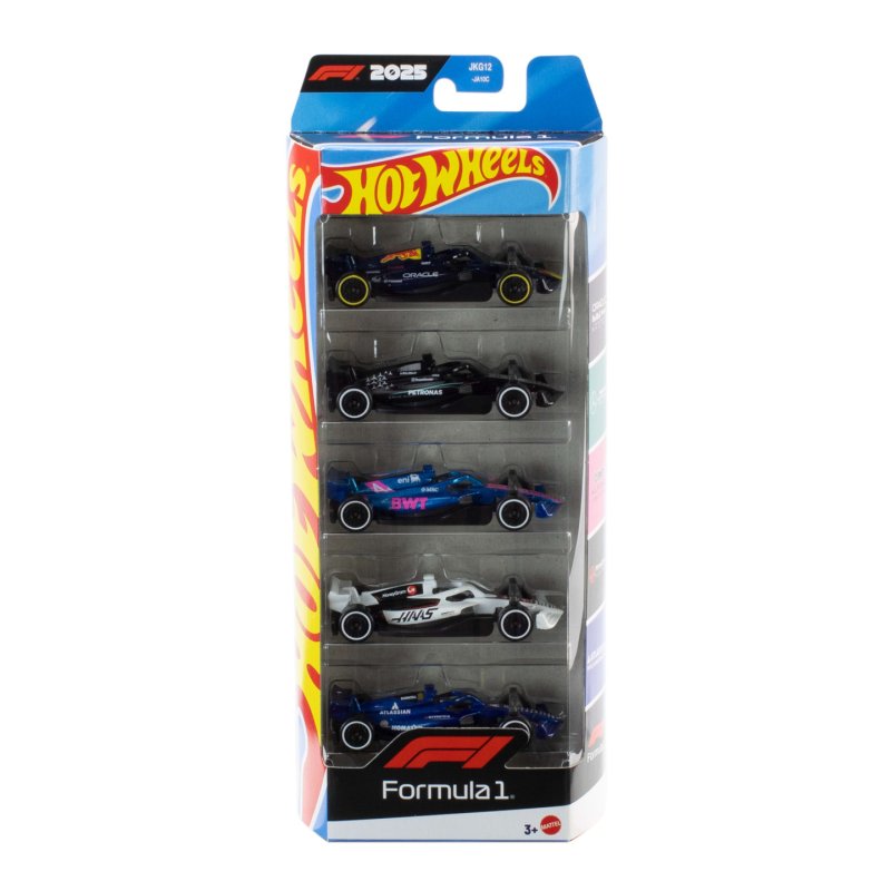 Hot Wheels Hot Wheels-Coffret 5 voitures de course-voitures de F1 en métal moulé