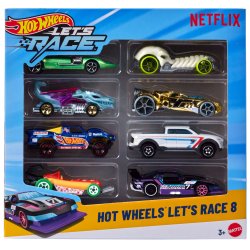 Hot Wheels Let’s Race 8-Pack, Set of 8 1:64 Scale Toy Cars from the Netflix Show (Styles May Vary)