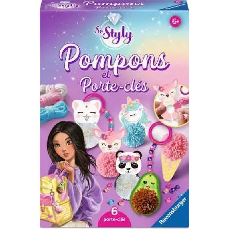 RVG SO STYLY PORTE-CLE POMPON KAWAII
