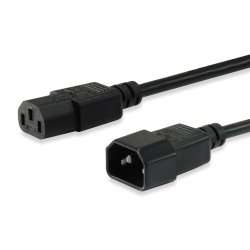 Equip Kaltgeräteverl.-Kabel IEC C14 - IEC C13 St/Bu 1.80m Polybeutel