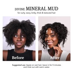 Saphira Divine Mineral Mud for Curly and Wavy Hair Hair Moisturizer and Deep Conditioning Hair Mask 16.9 Ounce