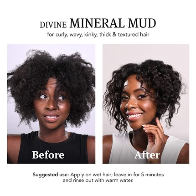 Saphira Divine Mineral Mud for Curly and Wavy Hair Hair Moisturizer and Deep Conditioning Hair Mask 16.9 Ounce