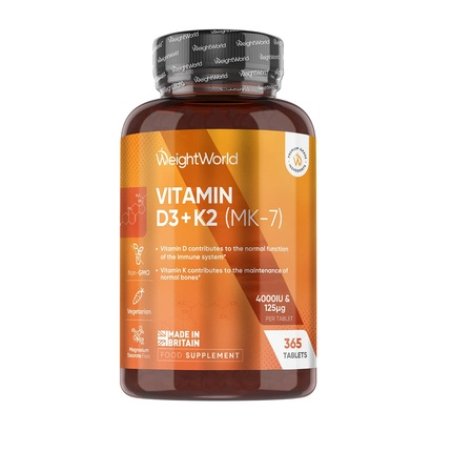 Weightworld Vitamin D3 4000iu K2 100mcg 365 Tablets