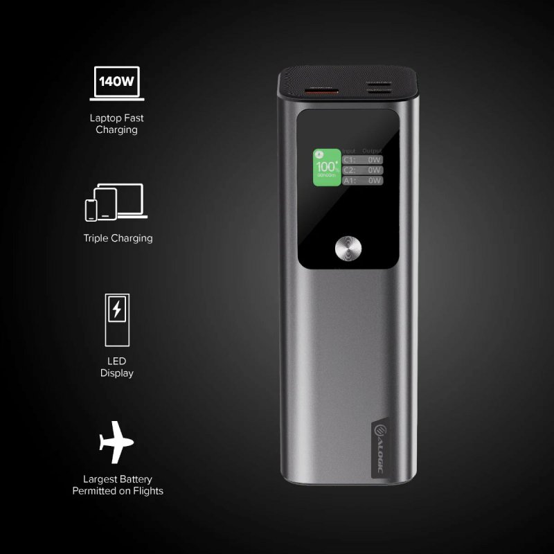 ALOGIC A27KPB140W banque d'alimentation électrique 27000 mAh Argent