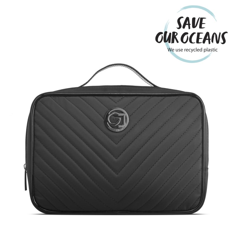 Gillian Jones - Traincase in Black Quilted Nylon