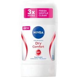 NIVEA Stick Dry Comfort Delicate Reliable Dual-Action Formula Anti-Perspirant 48h Sweat Protection Patented Emulsion