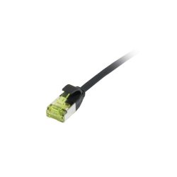 Synergy21 Patchkabel RJ45, CAT6A 500Mhz, 1,0m, schwarz, U/FTP, slimline rund d3,8mm, TPE/LSZH(Superflex), AWG32, mit