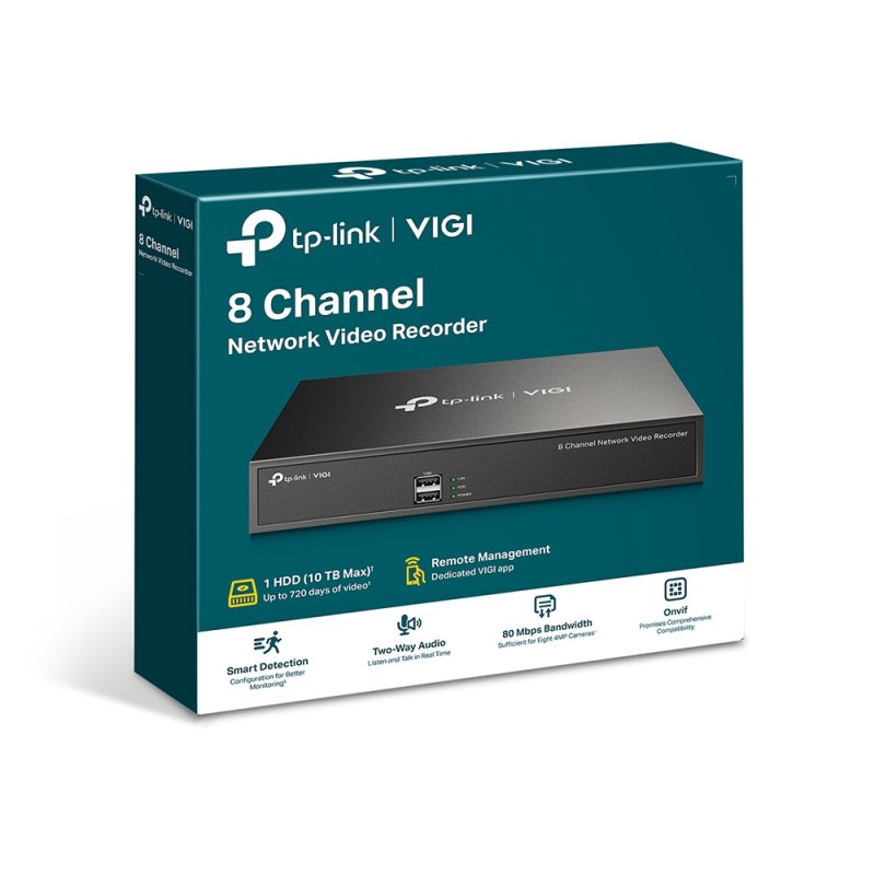 TP-Link VIGI NVR1008H Enregistreur vidéo sur réseau 1U Noir