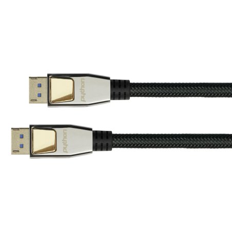 Python DisplayPort 2.0 Kabel Nylongeflecht schwarz 0,5m